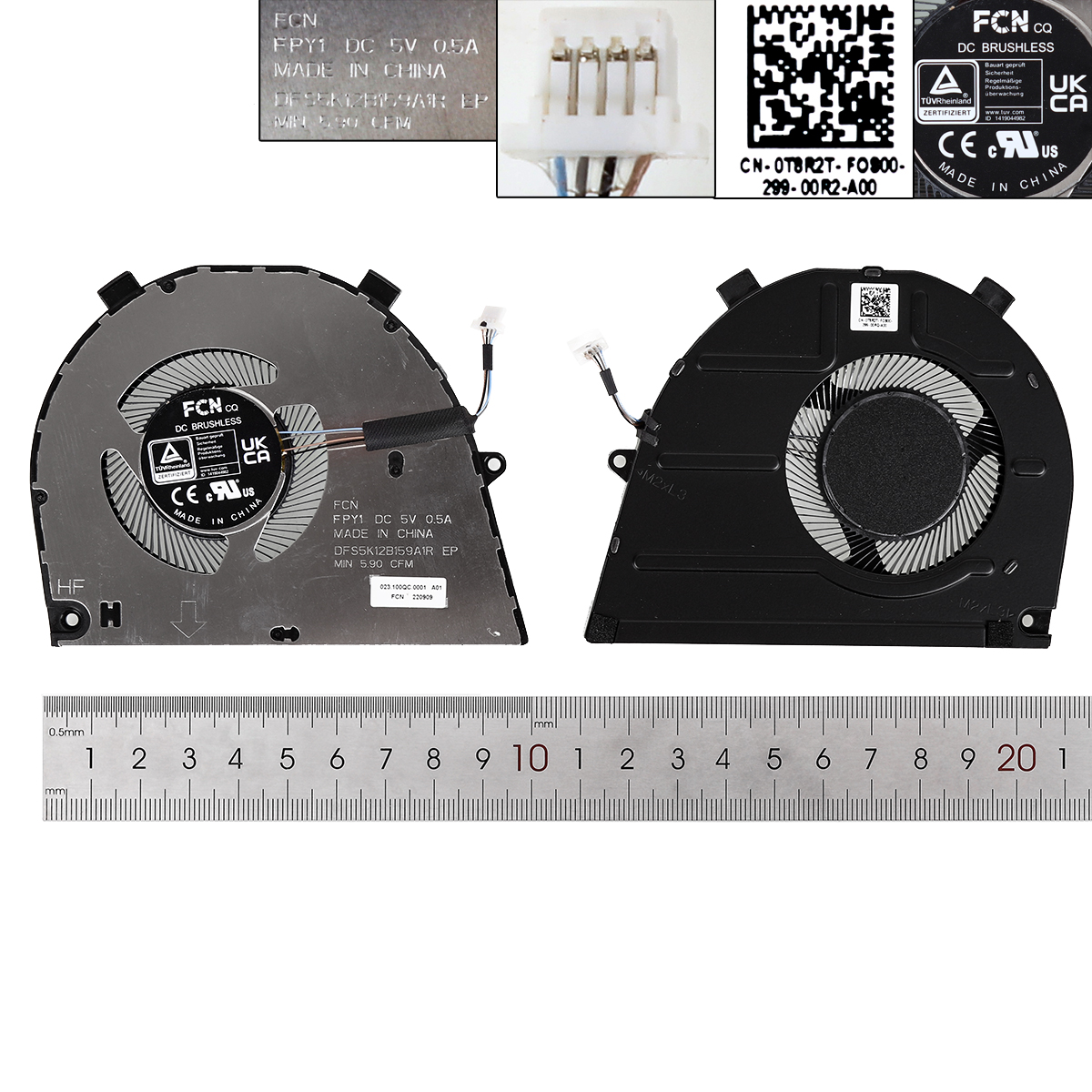 Picture of New Replacement CPU Cooling Fan For Dell Vostro 16 5620 5625 0T8R2T（ORG）. 0T8R2T Layout